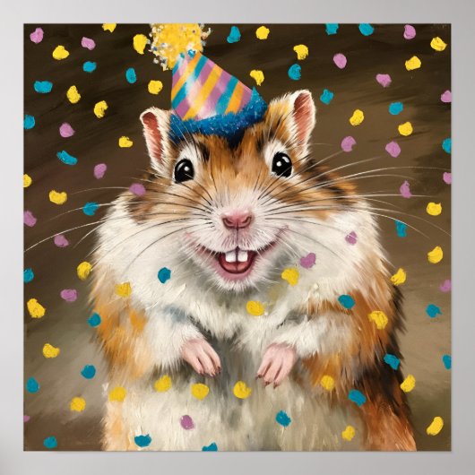 Mongoolse Gerbil confetti Poster (Voorkant)