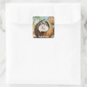 Mongoolse Gerbil in kokoshuis Vierkante Sticker (Tas)