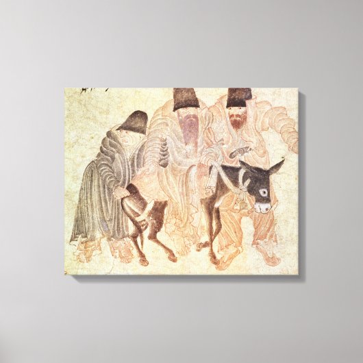 Mongoolse nomaden met een ezel, 15e eeuw canvas afdruk (Voorkant)