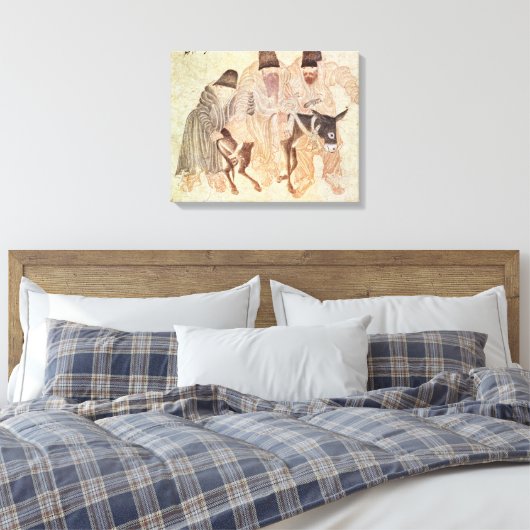 Mongoolse nomaden met een ezel, 15e eeuw canvas afdruk (Insitu (Slaapkamer))
