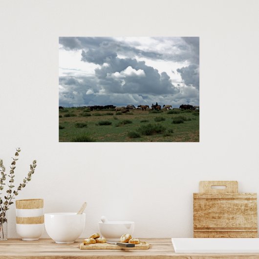 Mongoolse paarden poster (Keuken)