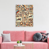 Mongoolse stijl canvas afdruk (Insitu (Woonkamer))
