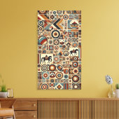 Mongoolse stijl canvas afdruk (Insitu (Woonkamer))