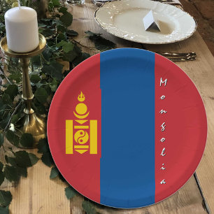 Mongoolse Vlag borden, partij, sport, Mongolië Papieren Bordje
