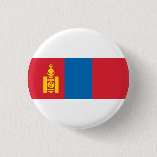 Mongoolse Vlag, Vlag van Mongolië Ronde Button 3,2 Cm (Voorkant)