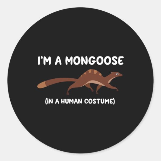 Mongoose Kostuum Grappig Halloween Graphic Ronde Sticker (Voorkant)