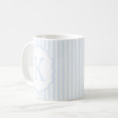 Mongram Mug Letter K, Blue Striped (Devant gauche)