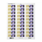 Mongram Paars Iris Weddenschap Etiket (Full Sheet)