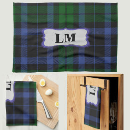 Mongram Wallace Tartan Blauw Groen Sport & Keuken Theedoek