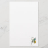 Mongrammed Peacock Blauwgroen en gouden bruiloft Briefpapier (Achterkant)