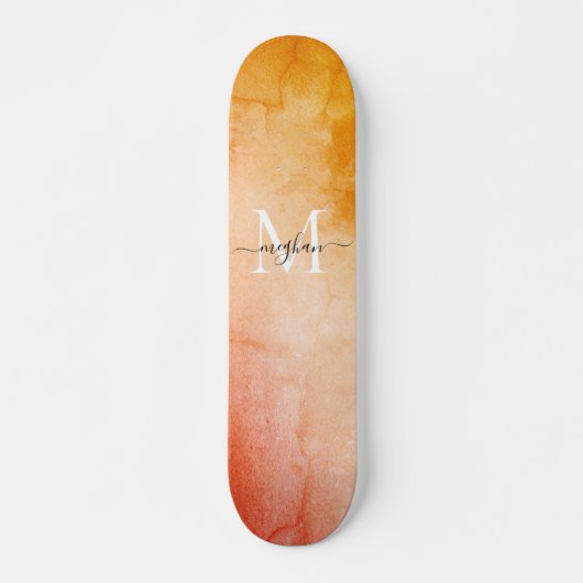 Mongramscript voor moderne Waterverf Skateboard (Voorkant)