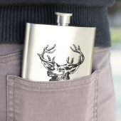 Mongramstenen hoofd met Antlers Deer Flacon (Voorbeeld)