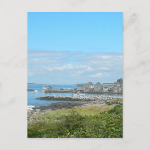 Monhegan Island Me Maine Village Harbour Atlantic Feestdagenkaart