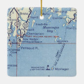 Monhegan Lighthouse  Map Keramisch Ornament (Achterkant)