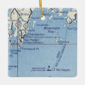 Monhegan Lighthouse  Map Keramisch Ornament (Voorkant)