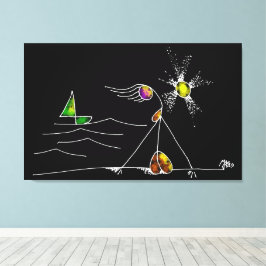 MONICA AND SUNSET  CANVAS AFDRUK