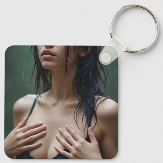 Monica in de regen Sleutelhanger (Achterkant)