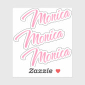 Monica Nom décoratif en rose x3 Sticker (Feuille)