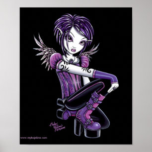 "Monica" Paarse Tattoo Angel Posters