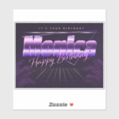 Monica prénom lila retro Sticker (Feuille)