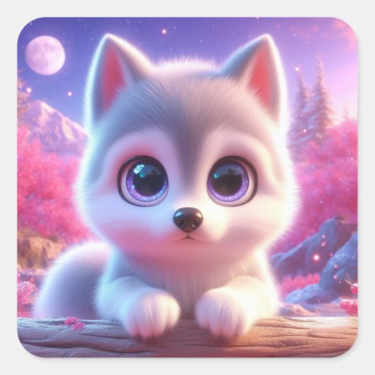 "Monica" Vierkante Sticker (Voorkant)