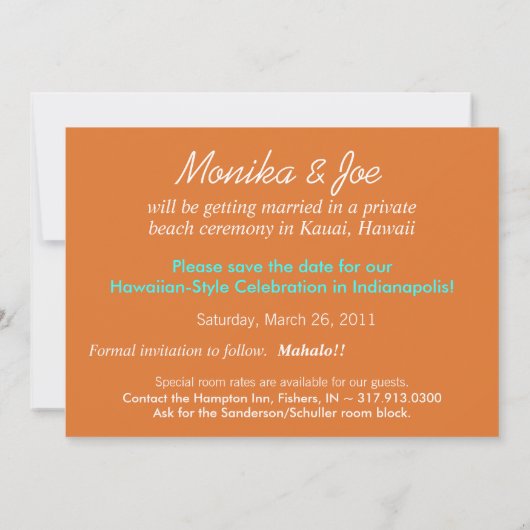 Monika's Aangepaste Las Vegas Save The Date (Achterkant)