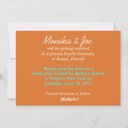 Monika's aangepaste Save the Date (New York) (Achterkant)