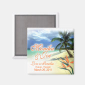 Monika's Custom Bruiloft Favor Keepsake Magnet Magneet (Voorkant / Achterkant)