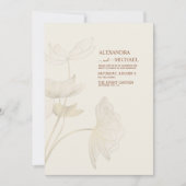 Monimalist Beige Neutral Monogram Wedding Invitati Kaart (Voorkant)