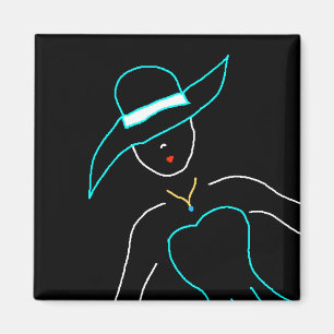 Monique Mode Bord Folk Art Magnet Magneet