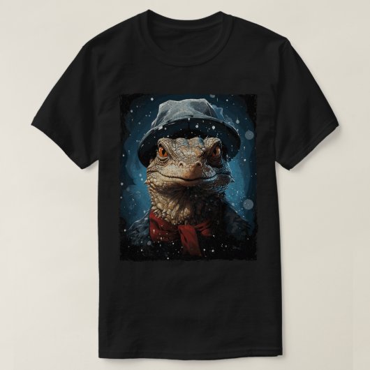 Monitor hagedis kerst 21 t-shirt (Design voorkant)