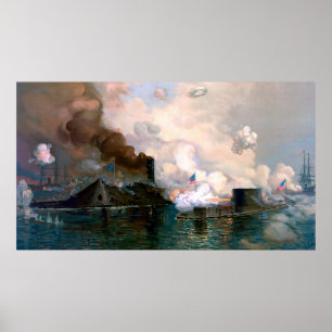 Monitor Merrimac De Eerste Gevecht Tussen Pantserd Poster
