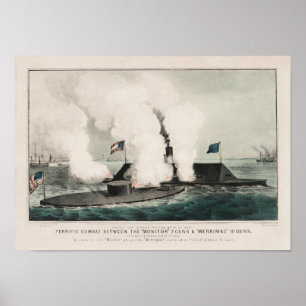 Monitor vs. Merrimac - Burgeroorlog in Ironclad Poster