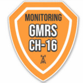 Monitoring GMRS. Channel 16 Sticker voor voertuige (Voorkant)