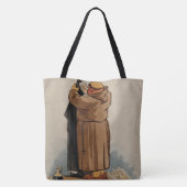 Monk baiser Nun, Funny Sac fourre-tout d'aquarelle (Dos)