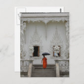 Monk bij White Temple in Chiang Rai Briefkaart (Voorkant / Achterkant)