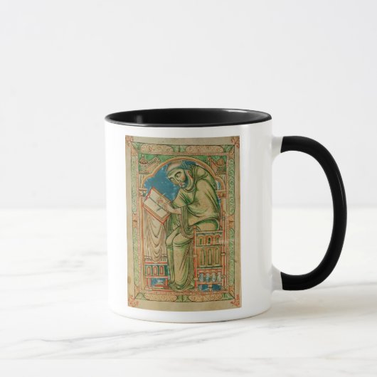 Monk Eadwine aan het werk met het manuscript, Mok (Rechts)