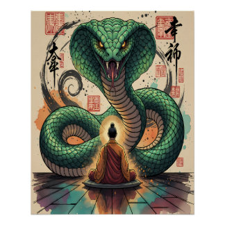 Monk en Slang Perfect Poster