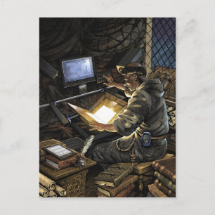 Monk met Briefkaart voor boekscanner