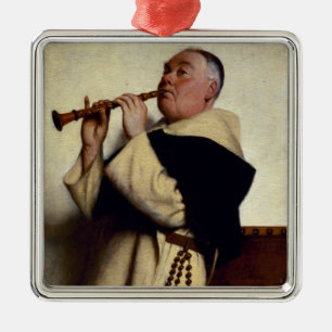 Monk Speel een Clarinet Metalen Ornament