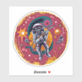 Monkearound in Space Stickers Retro Fun (Feuille)