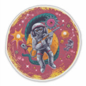 Monkearound in Space Stickers Retro Fun (Devant)