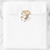 Monkee autour des Stickers Rond (Sac)