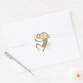 Monkee autour des Stickers Rond (Enveloppe)