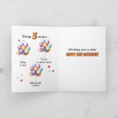 Monkey 3e Verjaardagsballonnen Kaart (Binnen)