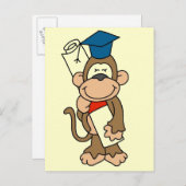 Monkey Afstuderen T-shirts en cadeaus Aankondigingskaart (Voorkant / Achterkant)