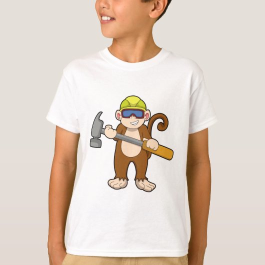 Monkey als ambachtsman met Hammer T-shirt (Voorkant)