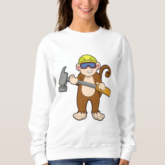 Monkey als ambachtsman met Hammer Trui (Voorkant)