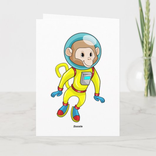 Monkey als Astronaut Kaart (Achterkant)