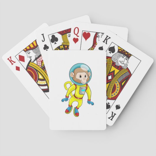 Monkey als Astronaut Pokerkaarten (Achterkant)